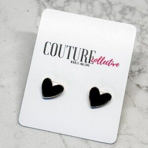 Barbiecore Heart Studs - Black